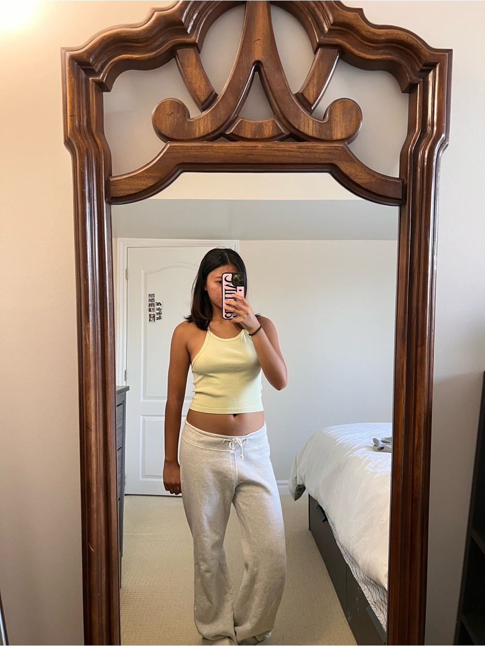 Brandy Melville Light Sage Halter Ribbed Crop Top